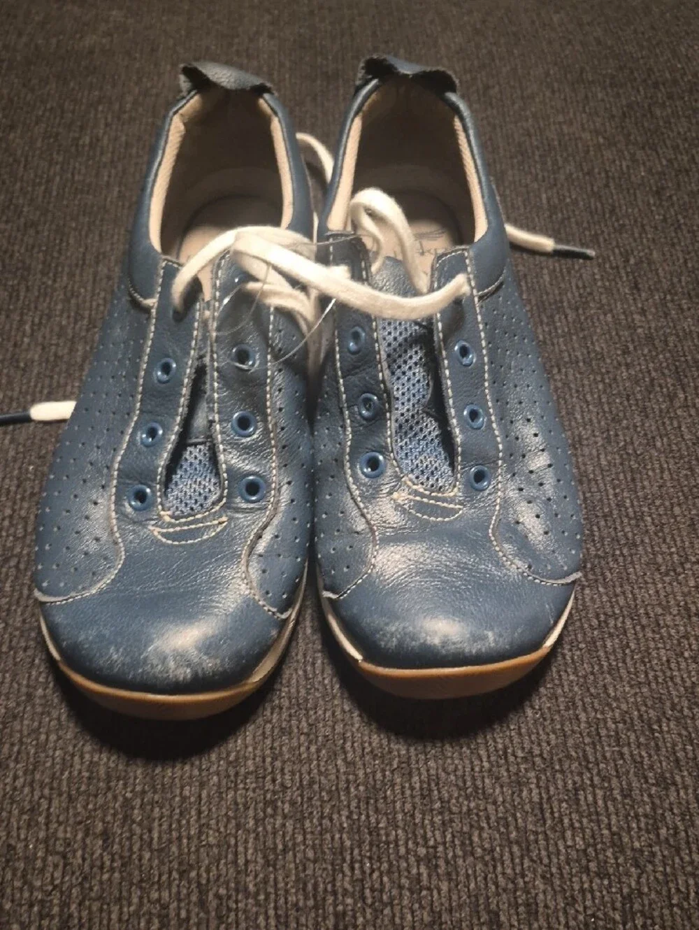 Dansko Perforated Leather Lace-Up Sneakers - Blue